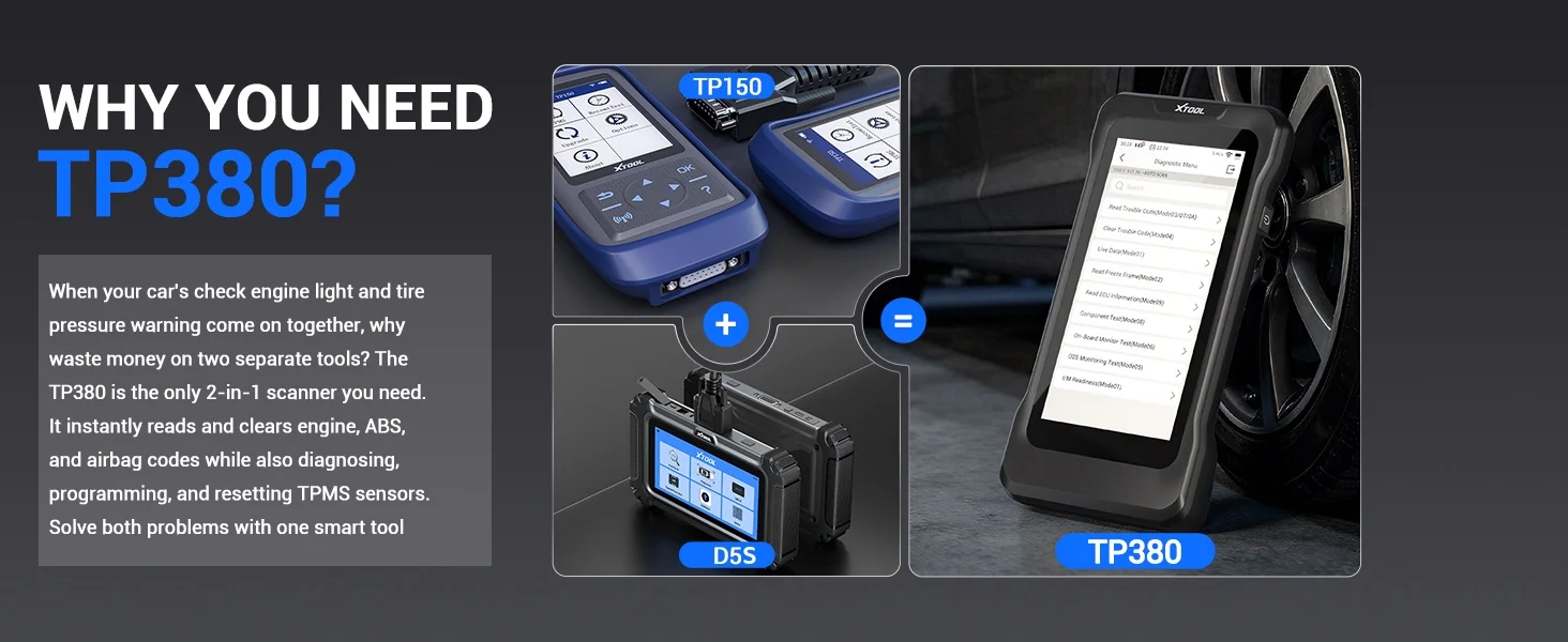 TPMS Reifenprogrammiergerät XTOOL TP380 5-System Kfz-Diagnose Lebenslange Kostenlose Updates 4-in-1 Datenstrom 13+ Rücksetzfunktionen CANFD DOIP – Detail 1