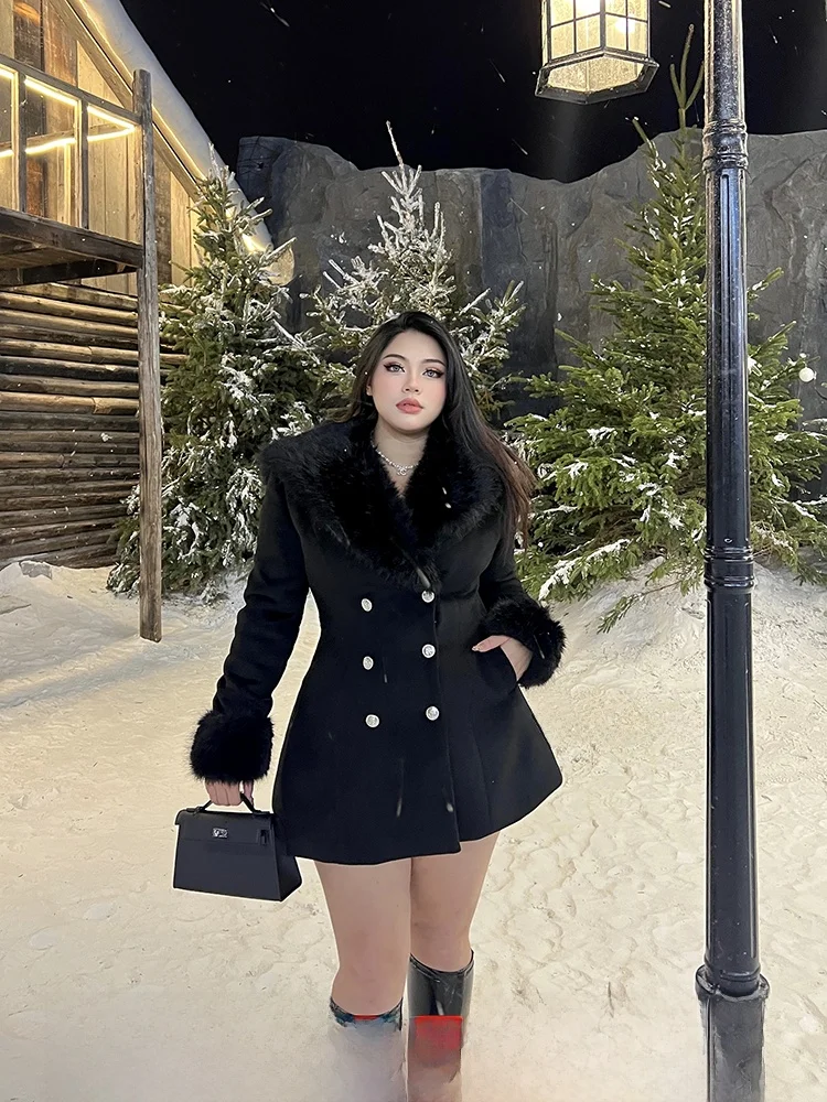 

Женское шерстяное пальто SOUL больших размеров, утепленное, приталенное, с хлопковой подкладкой, с капюшоном, двубортное, укороченное, однотонное