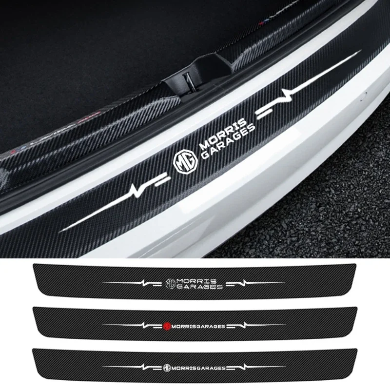 

1PC Carbon Fiber for MG ZS GS 3 MG5 MG6 MG7 GT HS EZS Hector Gundam 350 Car Rear Trunk Bumper Guard Protective Film Stickers