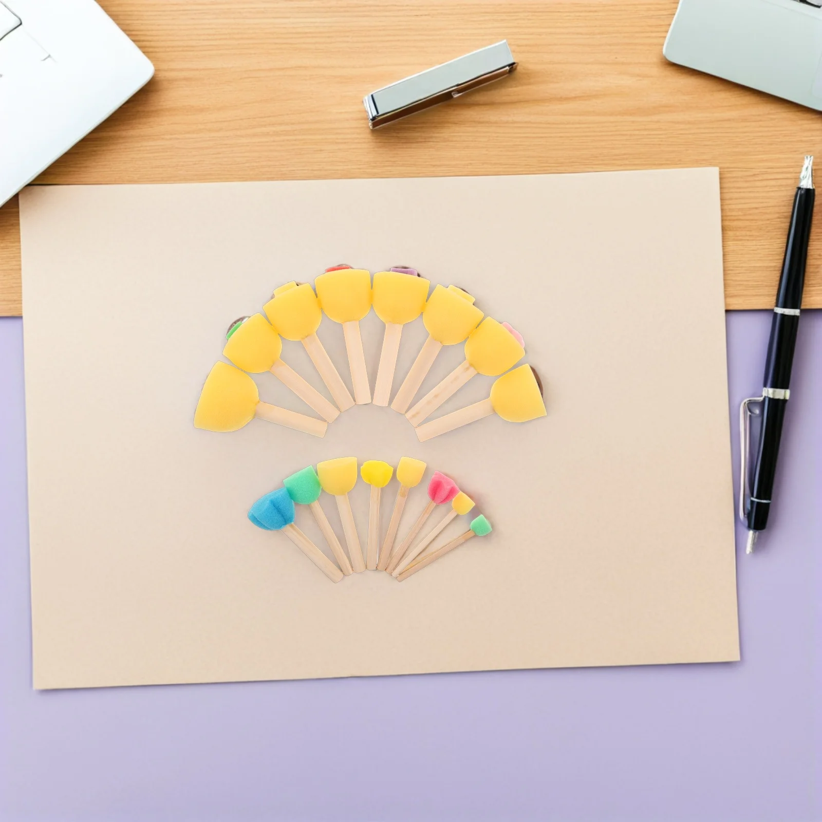 32 قطعة من فرش الطلاء الإسفنجية للأطفال مجموعة طوابع إيفا الإبداعية DIY بها بنفسك أدوات الرسم والحرف اليدوية مستلزمات الرسم التعلم المبكر