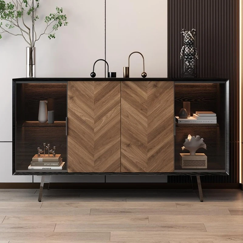

Nordic retro living room luxury solid wood sideboard, buffet dining room side cabinet modern storage kitchen