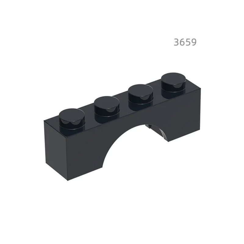 50PCS 3659 MOC 빌딩 블록 부품 평평한 아치형 4홀 벌크 조립 교육용 장난감 모델 브릭 DIY 액세서리