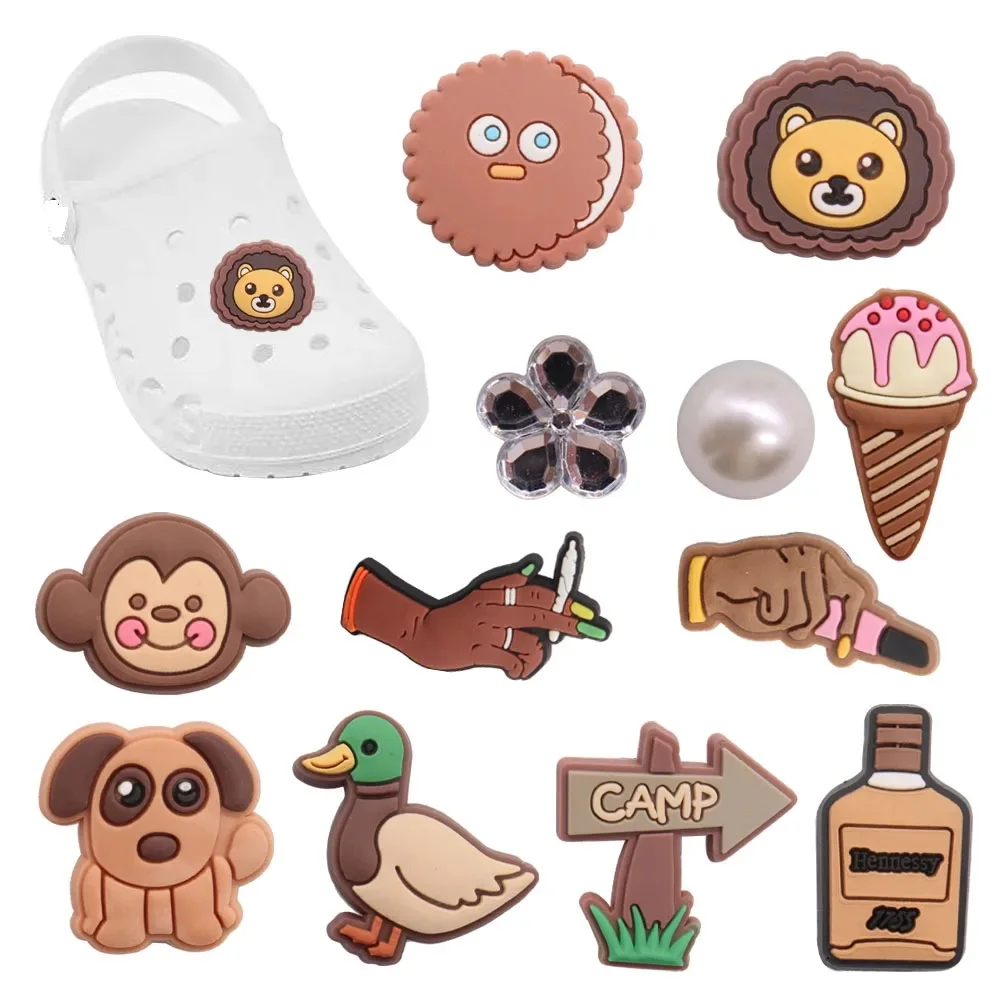 Mix 50pcs PVC Black Lives Matter Camp Cookie Lion Wine Dog Monkey Duck Ice Cream Shoe Charms Decorations for Bands Bracelets