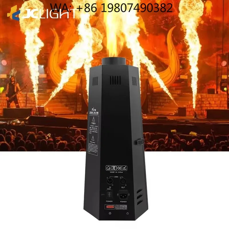 200W Professional DMX Flame Projector Realistic Spray Fire  for Theater Party Stage Atmosphere Effect Prop Gear