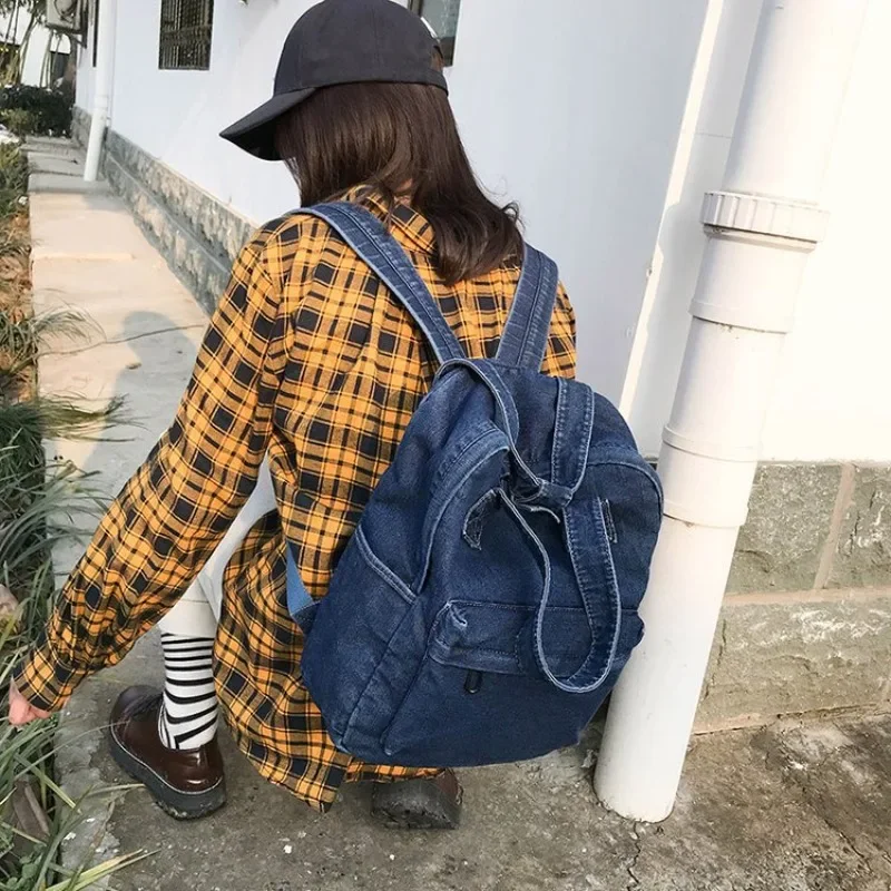 Fashion Jeans Backpack Women Multifunctional Children's School Backpack Jean Rucksack Denim Backpacks Casual Canvas Daypack