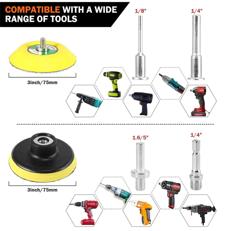 

EYFL-комплект из 133-х шлифовальных дисков для влажной и сухой полировки фар, включает в себя 3-дюймовые подушечки