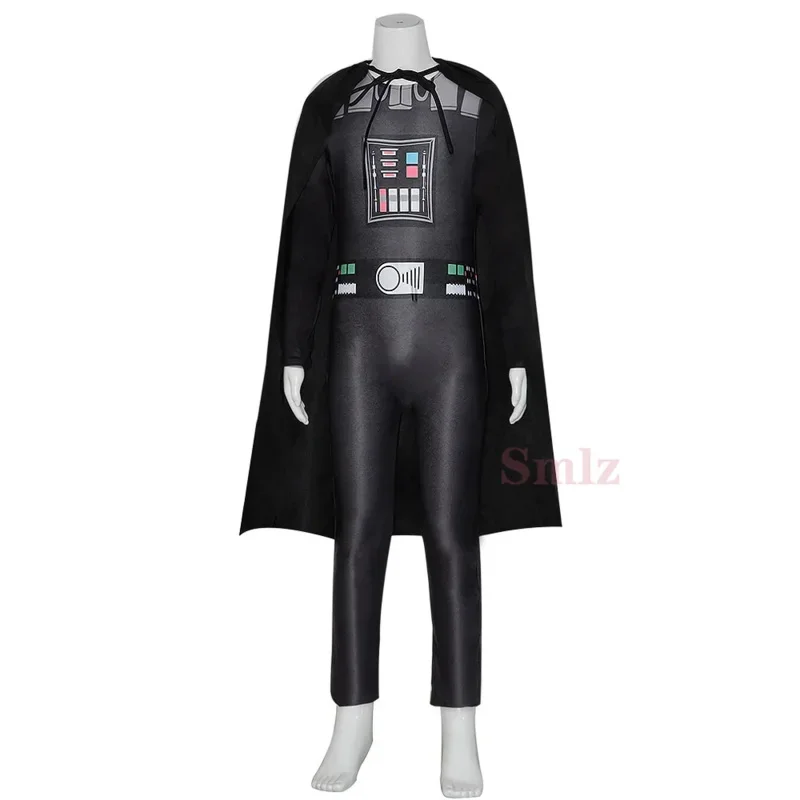 RT01 Reneefor Halloween cosplay costume for Kids black Darth jumpsuit outfit Vader cosplay boys birthday party costume*Jk2