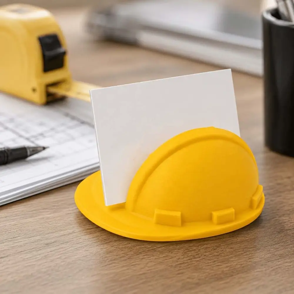 3D Printed Card Holder Vibrant Color PLA Helmet Stand Lightweight Safety Shape Desk Organizer Architecture Student