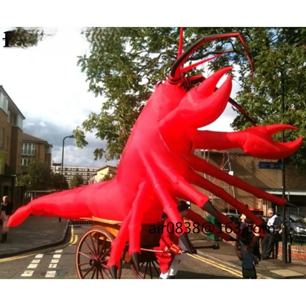 Promotion riesige aufblasbare LED-Garnelen, aufblasbarer Hummer, aufblasbare Garnelen-Maskottchen-Meeresfrüchte für Restaurant-Parade-Event-Werbung