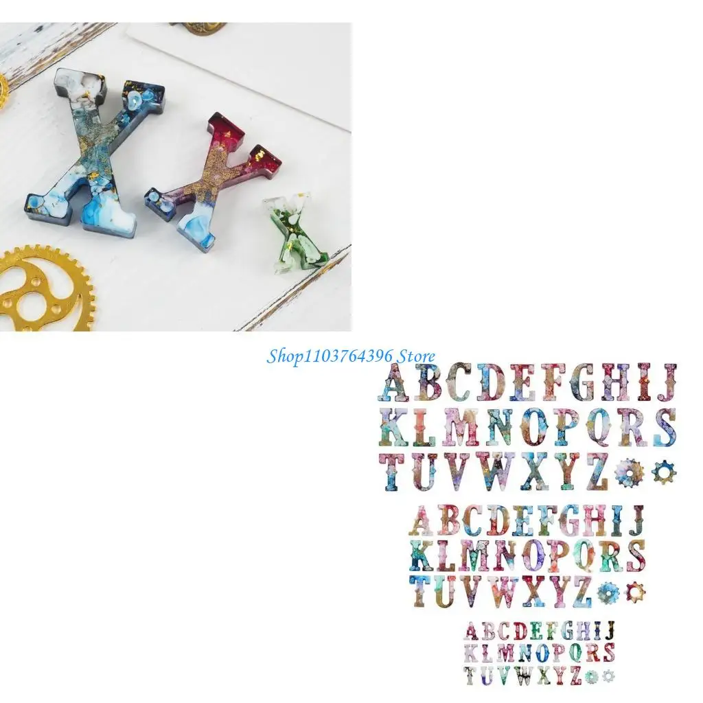 

Crystal Resin Drop Alphabets English Word Pendant Keychain Silicone Mold