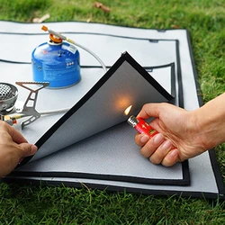 Camping Fireproof Grill Mat Almofada de isolamento térmico Pano retardador de chamas, Fire Pit, Ember, Cobertor para piquenique ao ar livre, Churrasco