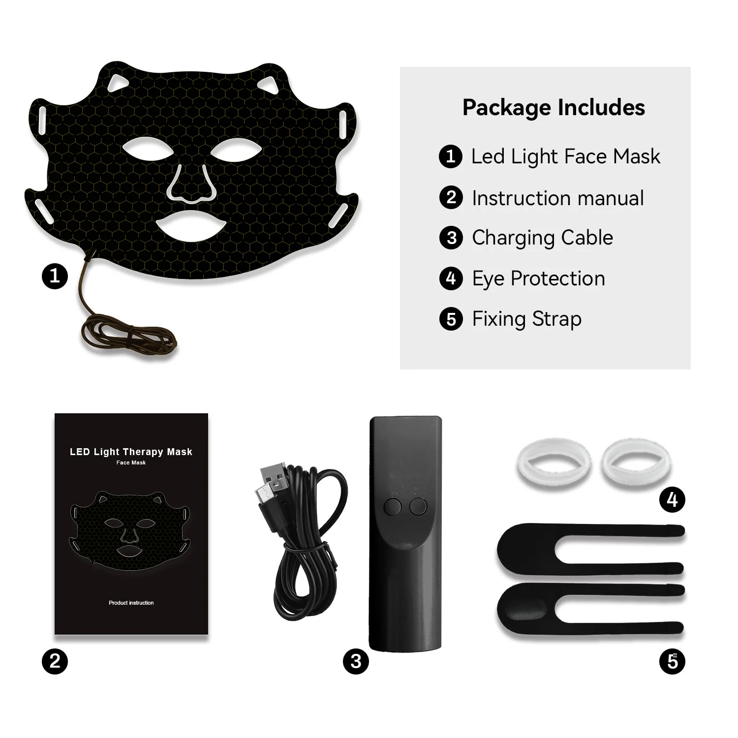 Maschera LED in silicone da 1200 mAh 7 colori Terapia della luce Maschera per il viso Ringiovanimento della pelle Antirughe 110 LED Maschera di bellezza per fototerapia