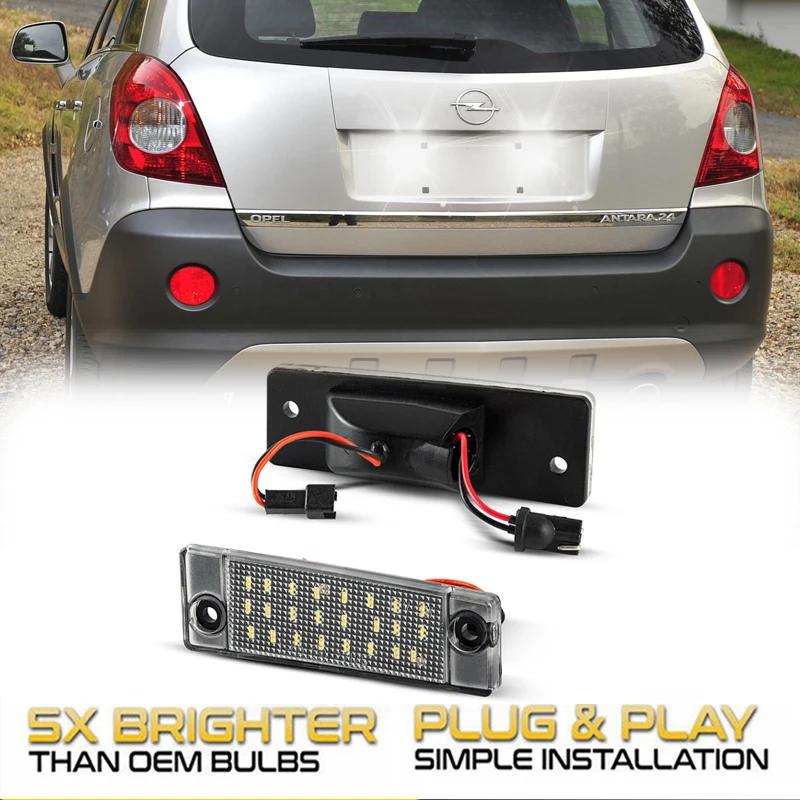 Лампы для номерного знака для Chevrolet Captiva 2006, 2 шт., для Opel Antara 2006-2017 24smd 6000K Canbus без ошибок