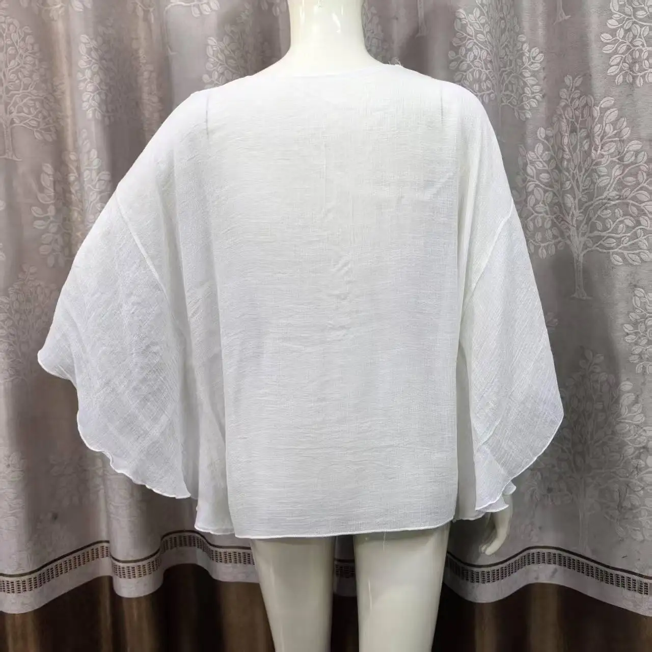 Luźny kardigan plus size, spódnica plażowa, na wakacje na świeżym powietrzu, z paskiem, poliester, casual, damski, na lato 2025