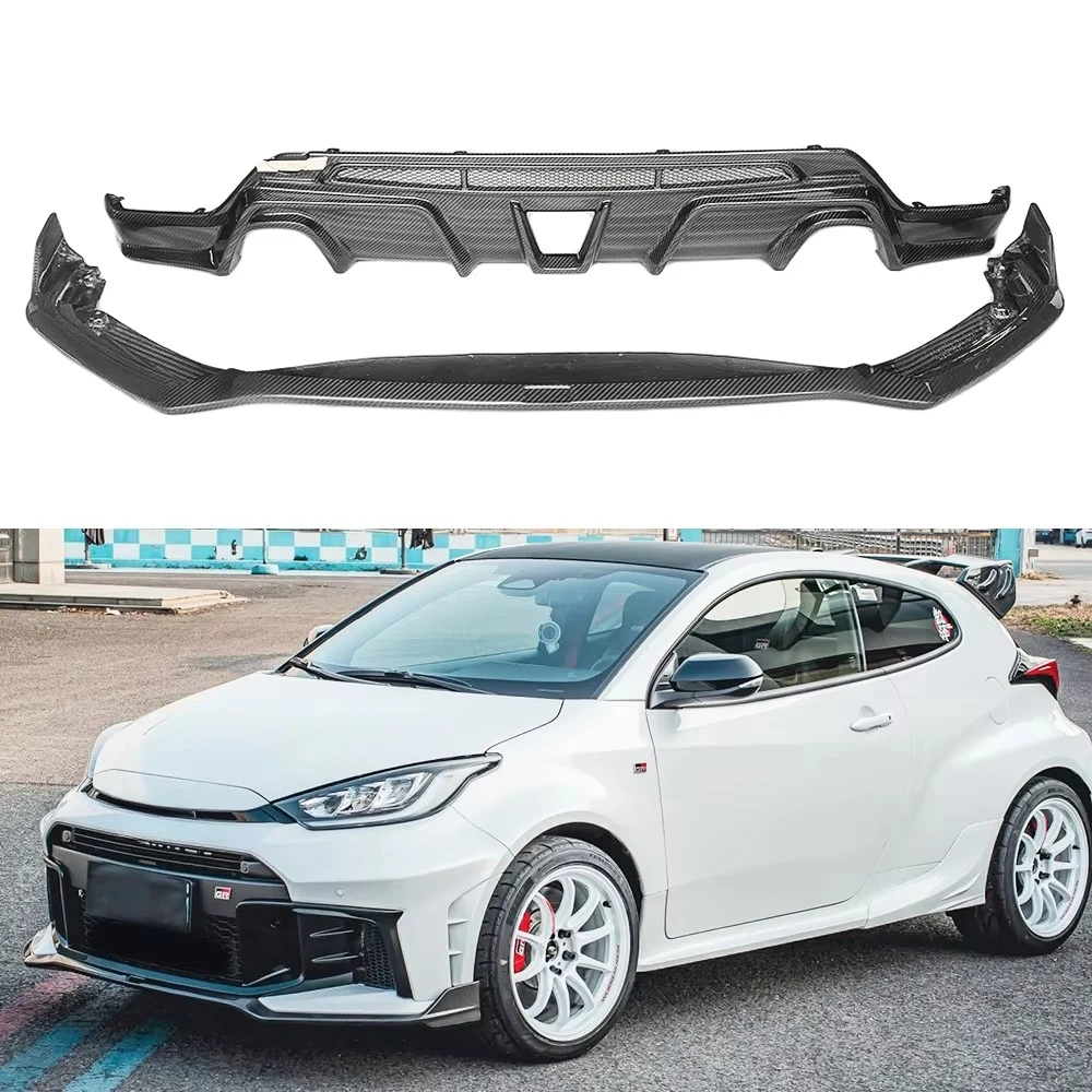 High Quality DRY Carbon Fiber T Style Bodykit Front Lip Rear Diffuser for GR YARIS GXPA16 Exterior Trims Bodykit