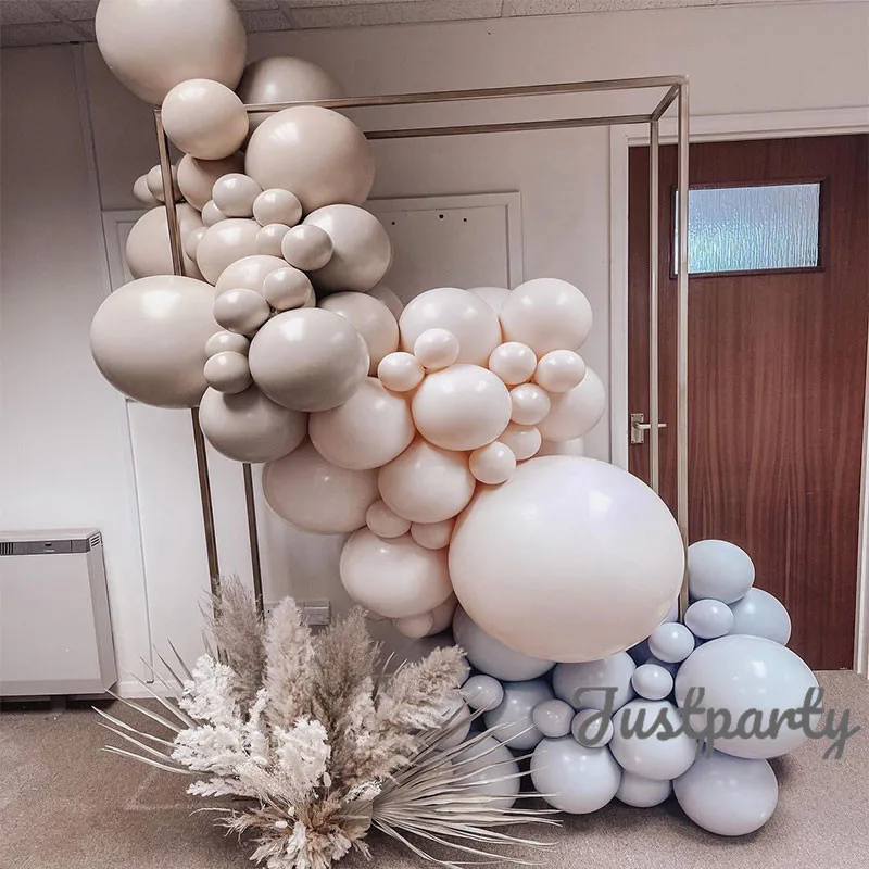 Guirlande de ballons Boho marron Beige doublure, décorations de réception-cadeau pour bébé, arc de ballons bleu Pastel, décor de fête de premier anniversaire pour enfants