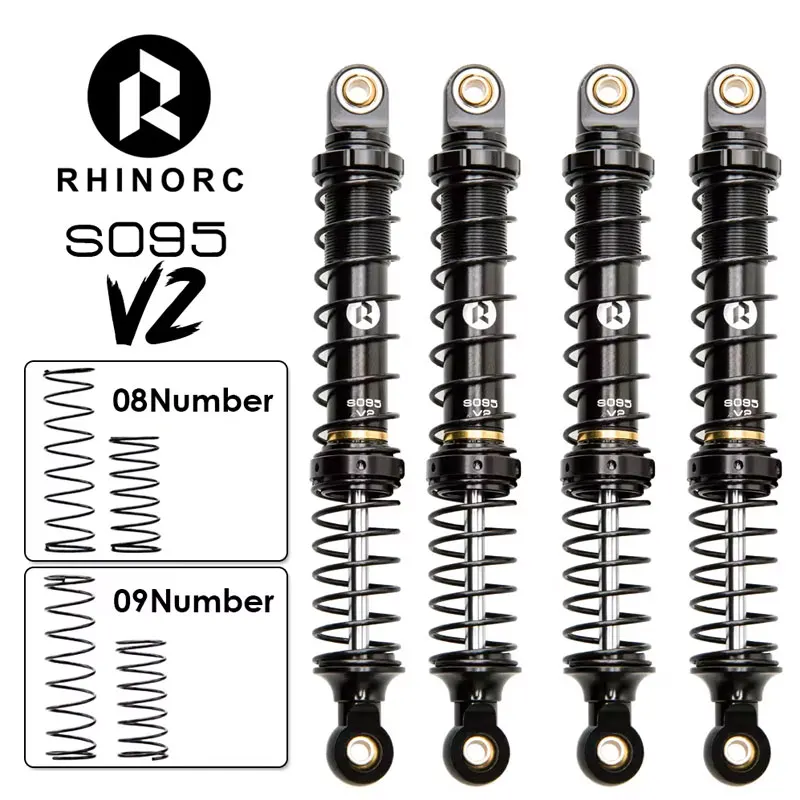 RhinoRC S095 V2 High Quality Full Metal Shock Absorber For 2-4KG 1/10 RC MOA Shafty Crawler Car Rig