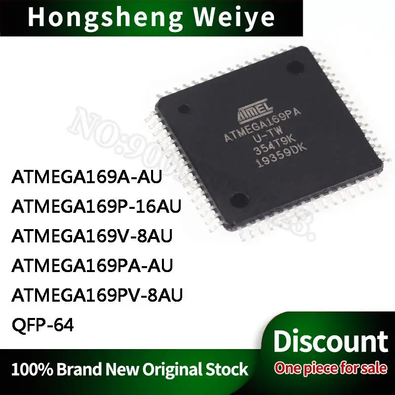 

5Pcs New ATMEGA169A-AU 169P-16AU 169V-8AU 169PA-AU 169PV-8AU QFP-64 IC Chip In Stock DISCOUNT Sell