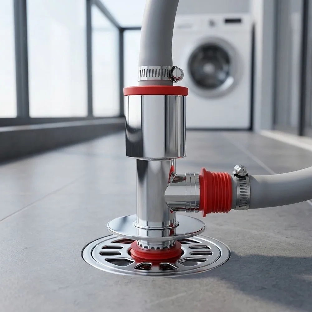 Drain Hose Splitter 2-Way Positive-Tee Connector for Washing Machine and Dishwasher Compatible with 18-32mm Pipes