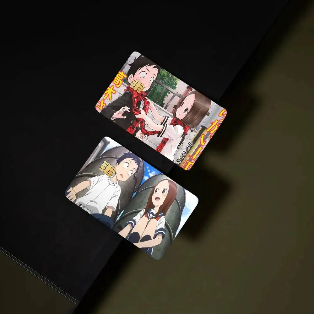 Teasing Master Takagi San Anime Card Sticker 4Pcs Credit Card Skin Anti Scratch Bank Debit Card Decal