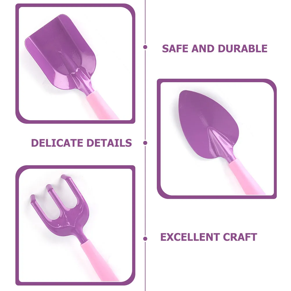 1Set Kids Gardening Tools Small Sand Shovel Handheld Rake Planting Digging Weeding Outdoor Yard Beach Play Set for Children