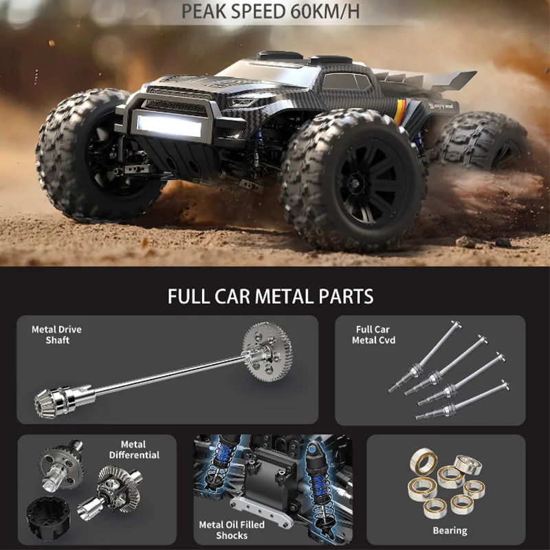 MJX 1:12 ใหม่ 12212 สี่ล้อไดรฟ์รีโมทคอนโทรลแบบไม่มีแปรงรถ 58 กม./ชม.รถบรรทุกมอนสเตอร์ RC 3S รีโมทคอนโทรลความเร็วสูงรถ RTR