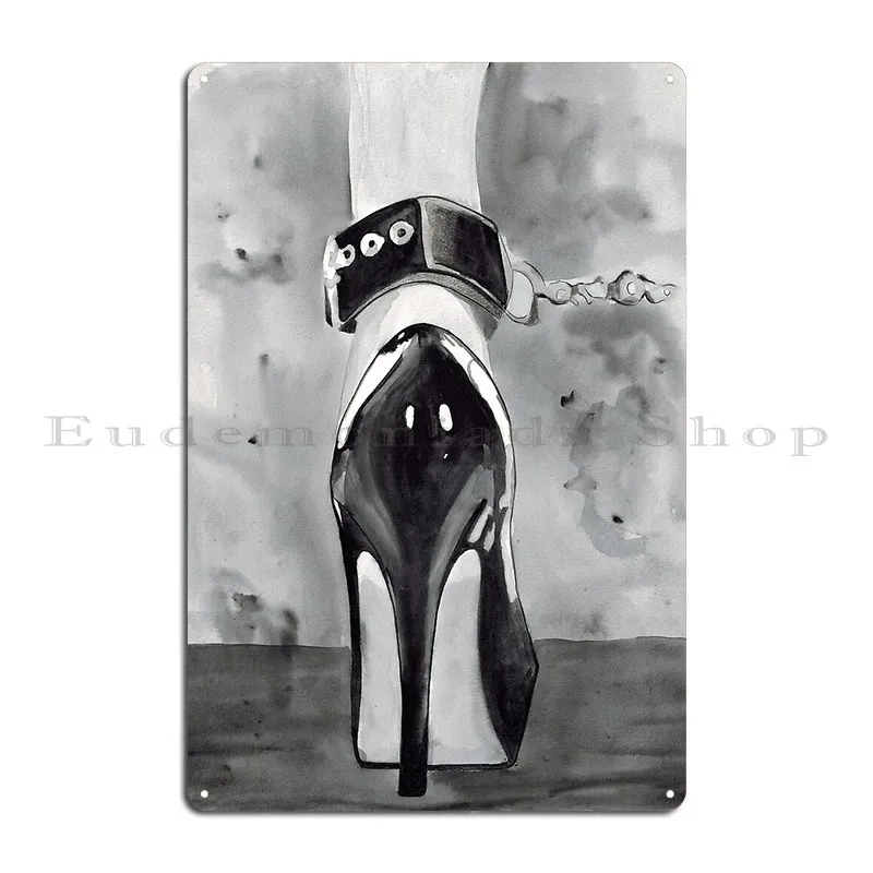 High Heels With Bondage Metal Sign Poster Personalized Home Retro Design Personalized Tin Sign Poster