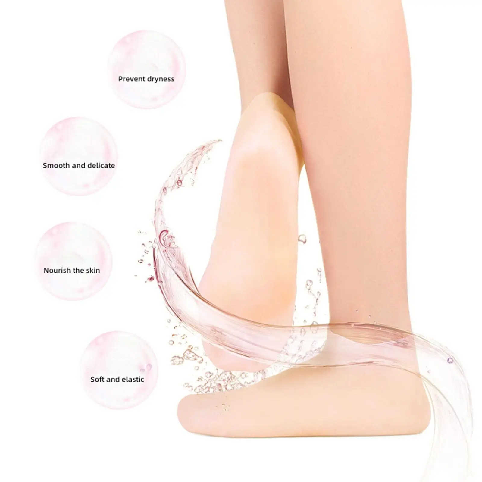 Chaussettes à talons en Gel de Silicone souple, chaussettes de soins des pieds, Kit de pédicure, protection hydratante pour la peau craquelée, Spa pour femmes