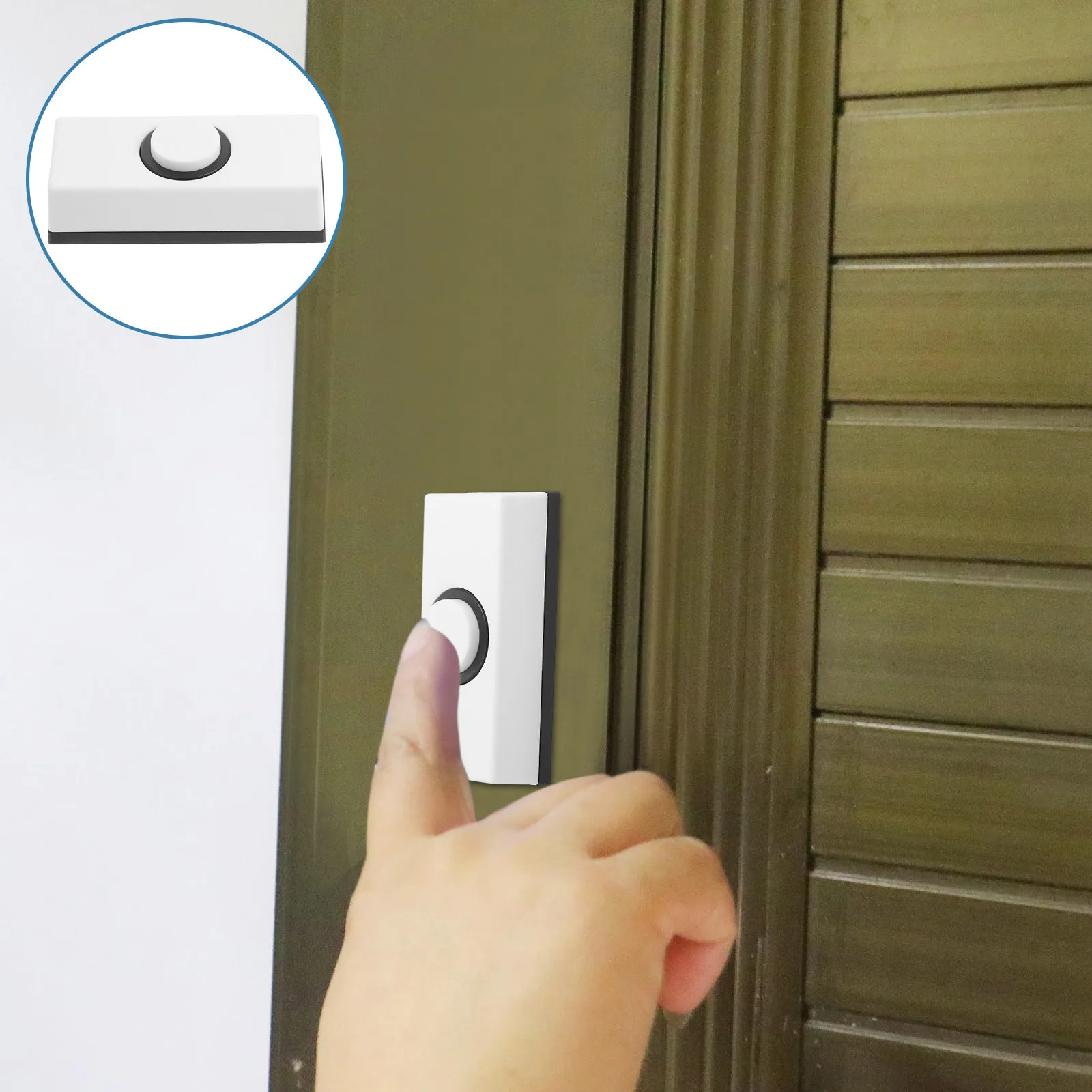 

2Pcs Doorbell Switch Wall Mounted Vintage Plastic Retro Door Bell Push Button Replacement for Home Garage Entry