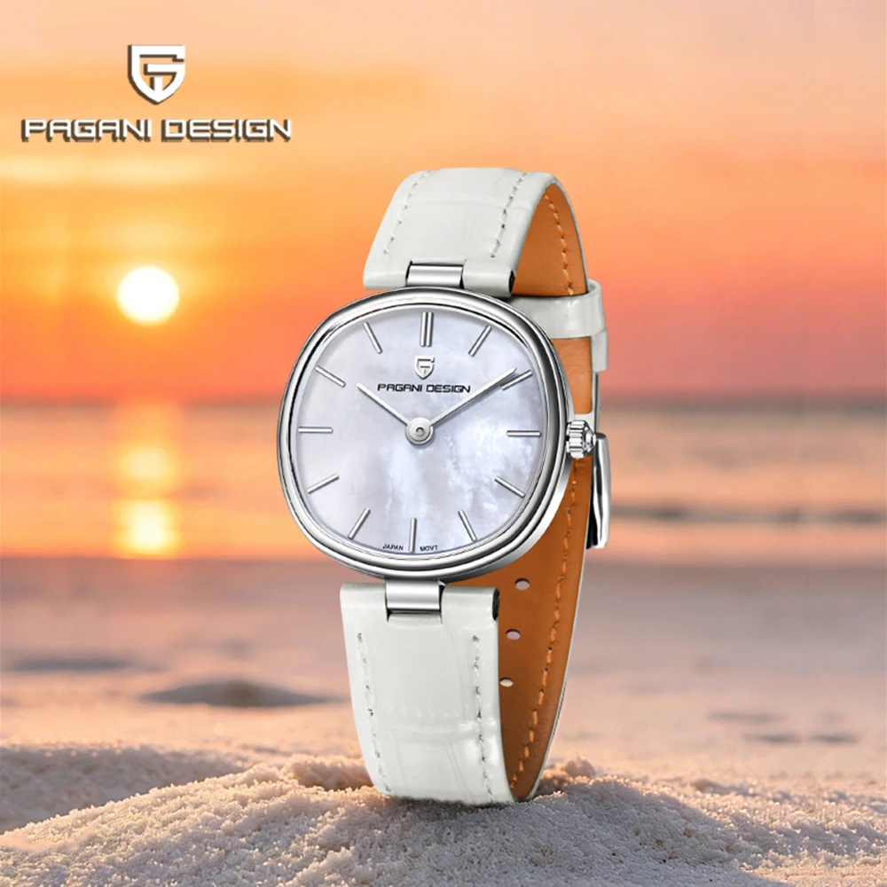 2026 Top Casual Marken-Quarzuhr für Damen, modische Saphir-MIYOTA GL22 PU-Leder wasserdichte Uhr für Frauen, einfach und vielseitig