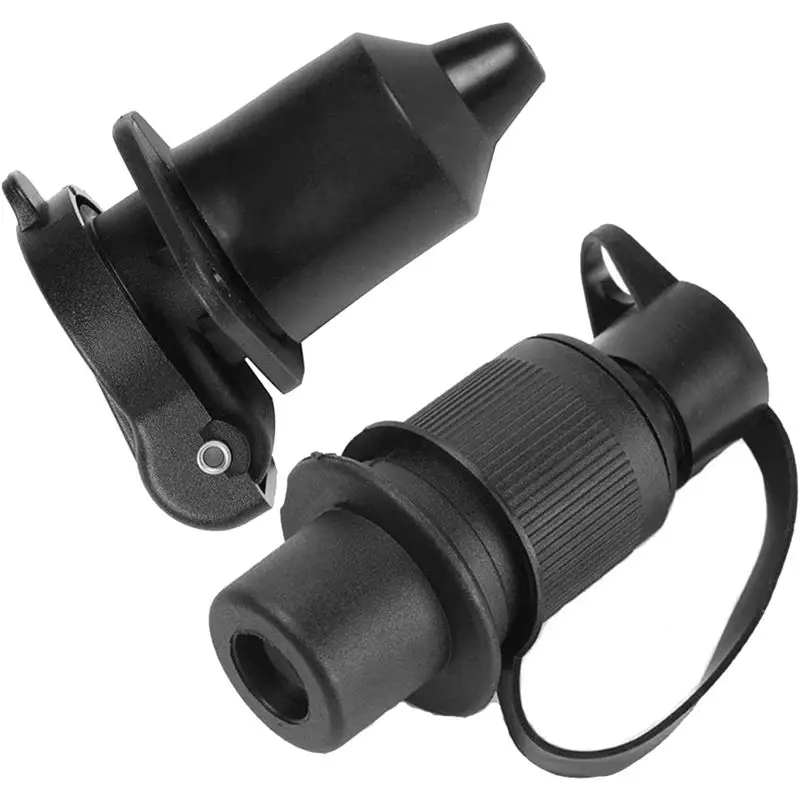 Trailer Plug Adapter Motorhome Power Cord Socket Connector Plug Socket 3-Pin European-Style Car Trailer Adapter-X67A