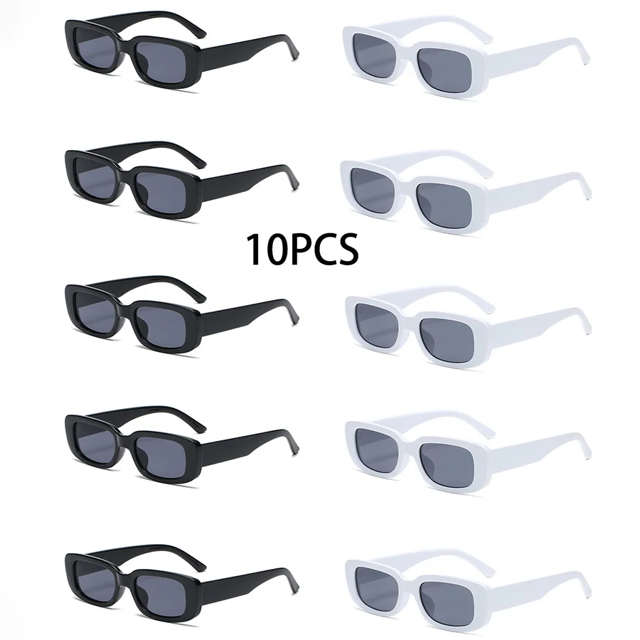 10 PCS Kwadratowe okulary przeciwsłoneczne, dekoracyjne i modne okulary odpowiednie do codziennych podróży i zabawy Akcesoria plażowe