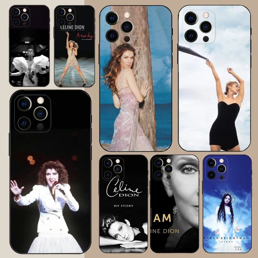 C-Celine Dion Phone Case For Apple iPhone 15,14,13,12,11,Pro,X,XS,Max,XR,Plus,Mini Soft Black Cover