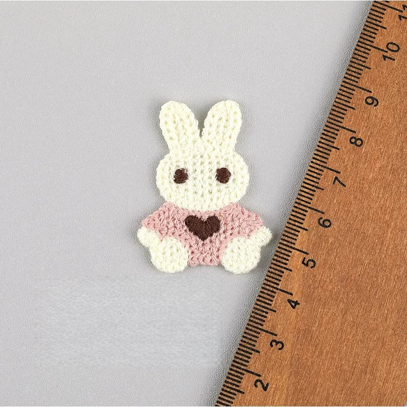 20 Stück 4*3,1cm Cartoon-Stickerei Hasen-Applikationen für DIY Kopfbedeckungen, Haarspangen, Bastelarbeiten, Dekoration, Kleidung, Aufnäher, Accessoires – Detail 3
