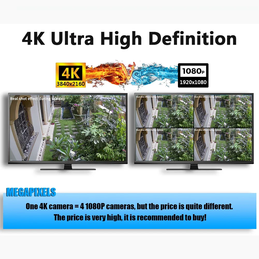 4K Poe Camera Ptz Cctc Security Protection Camera Outdoor Two Way Audio 8mp Camera Waterproof External Video Surveillance Kit
