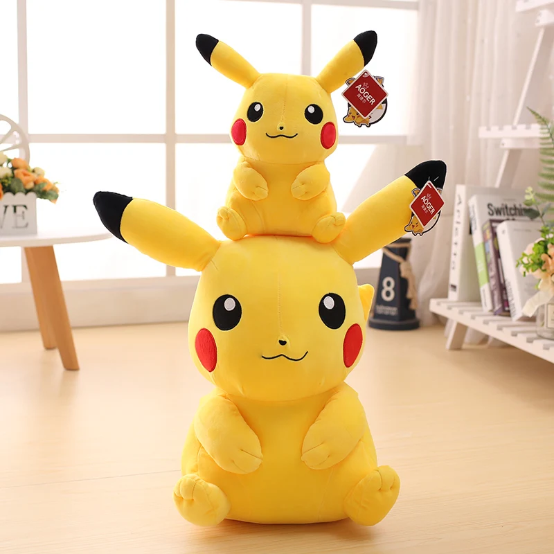Tamanho grande pikachu plushies boneca anime pokemon kawaii pikachu brinquedos de pelúcia macio alta qualidade preenchimento presentes de natal para crianças
