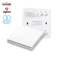 Tuya ZigBee Smart Scene Switch Wireless Free Sticker 4 Gang Push Button Remote Control Wall Light Transmitter Battery Powered