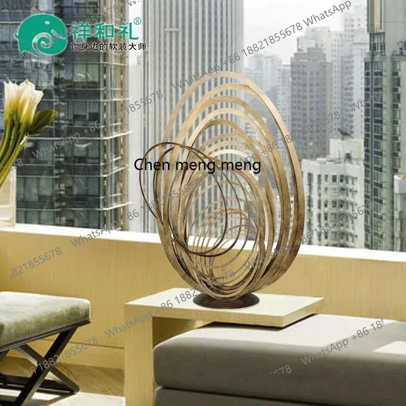 C56 Entrance decoration ornaments Hotel large floor decoration Abstract metal handicrafts Staircase iron art