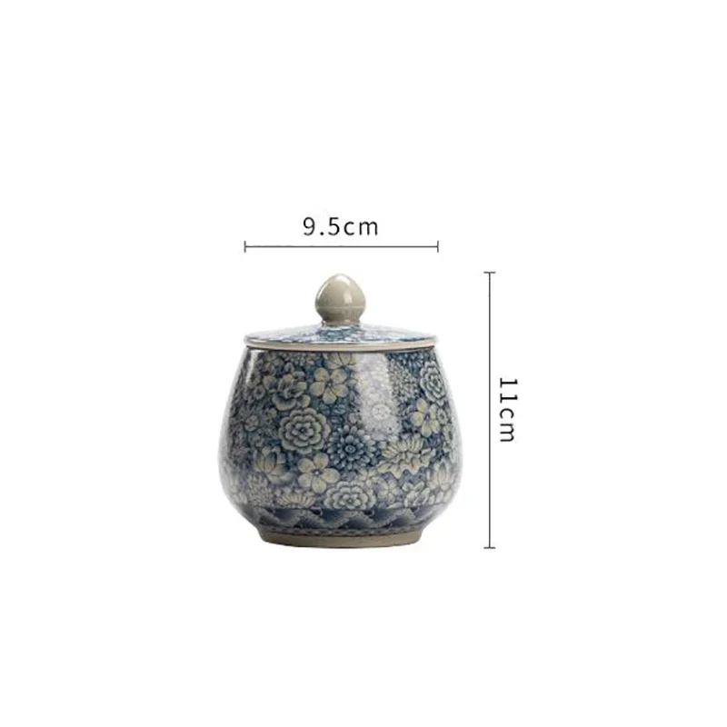 Blue and White Porcelain Tea Candy Sealing Jar Vintage Jewelry Cosmetics Storage Box Portable Tea Coffee Bean Storage Bottle New