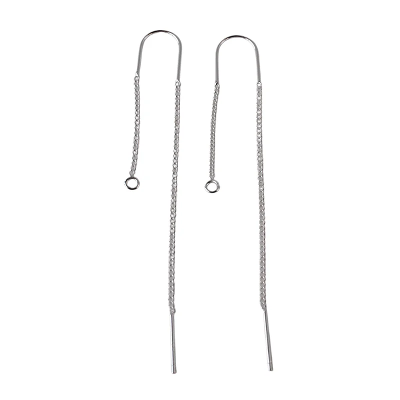 Solid 925 Sterling Silver earring wires with open Loop, earring wires for jewelry making hypoallergenic image 5