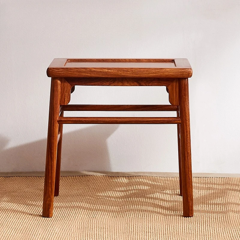 Furniture Hedgehog Red Sandalwood Ming Chinese Home Guzheng Bench Square Dining Low Stool Makeup