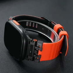 Silicone Sports Band for Apple Watch 10 46mm Ultra 1 2 49mm Soft Loop Bracelet for Iwatch Series 9 8 7 6 5 4 Se 45mm 44mm Strap
