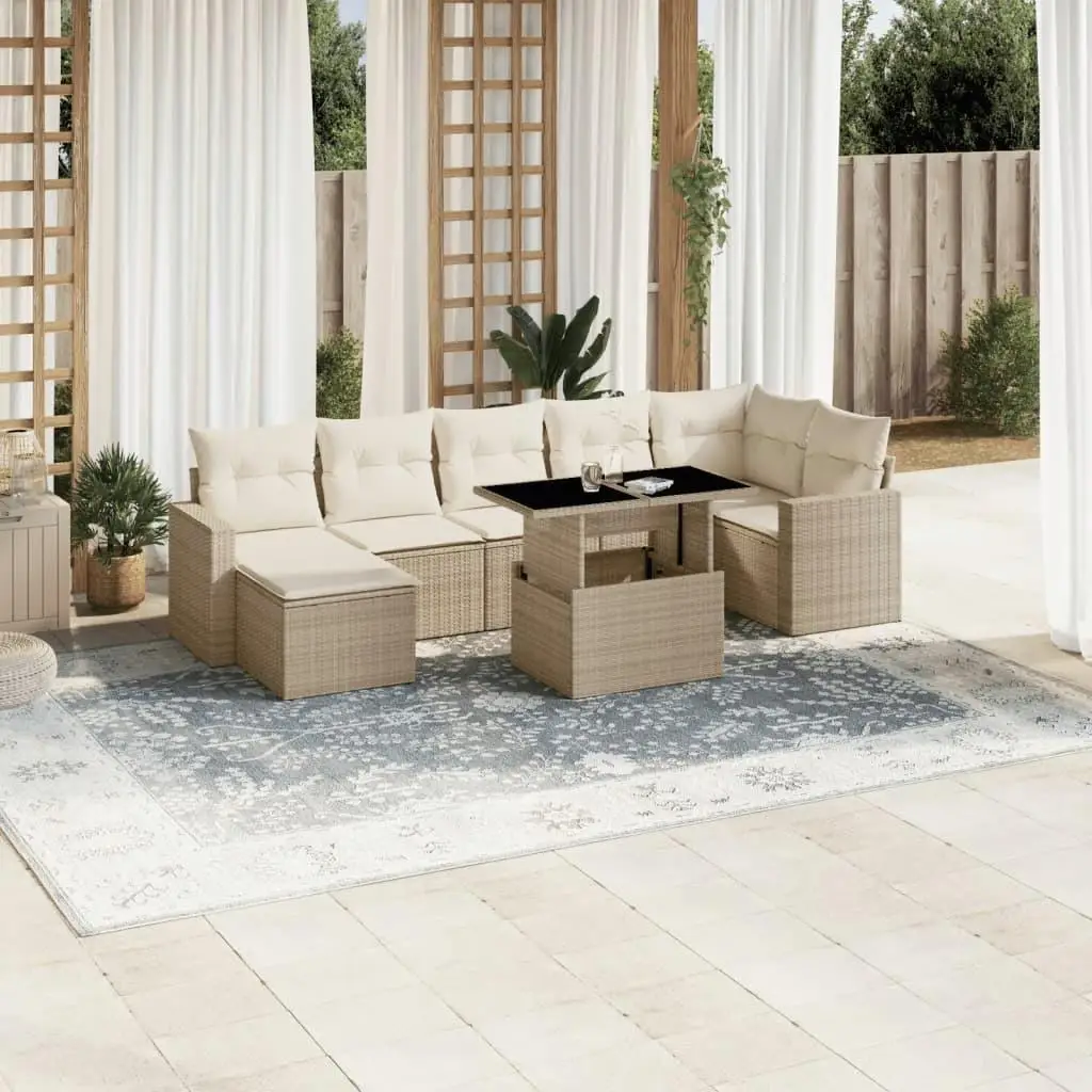 

Cozy Beige Garden Sofa Set for Outdoor Patio Furniture Modern Lounge Seating Solution