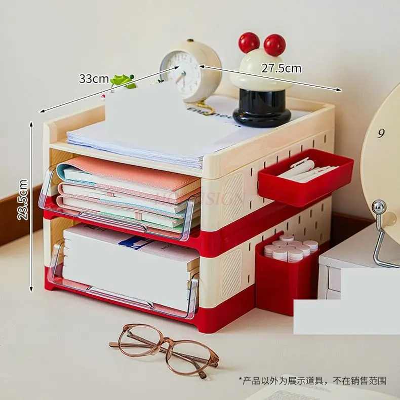 1pcs Cave board book desk storage rack, acrylic student desktop book storage rack, office document storage box