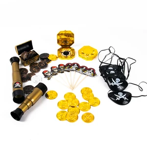 القراصنة كابتن تأثيري زي الدعائم ، رقعة عين القراصنة ، خطاف العملات المعدنية ، تلسكوب ، هدايا هدايا الاطفال ، لعبة حفلة الهالوين أعلى 7 مبيعات يتوهم الكابتن هوك - رقم 2