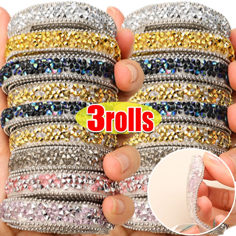 1/3 rotoli di diamante acqua autoadesivo gioielli fatti a mano fai da te adesivi con diamanti accessori autoadesivi adesivo con diamante flash
