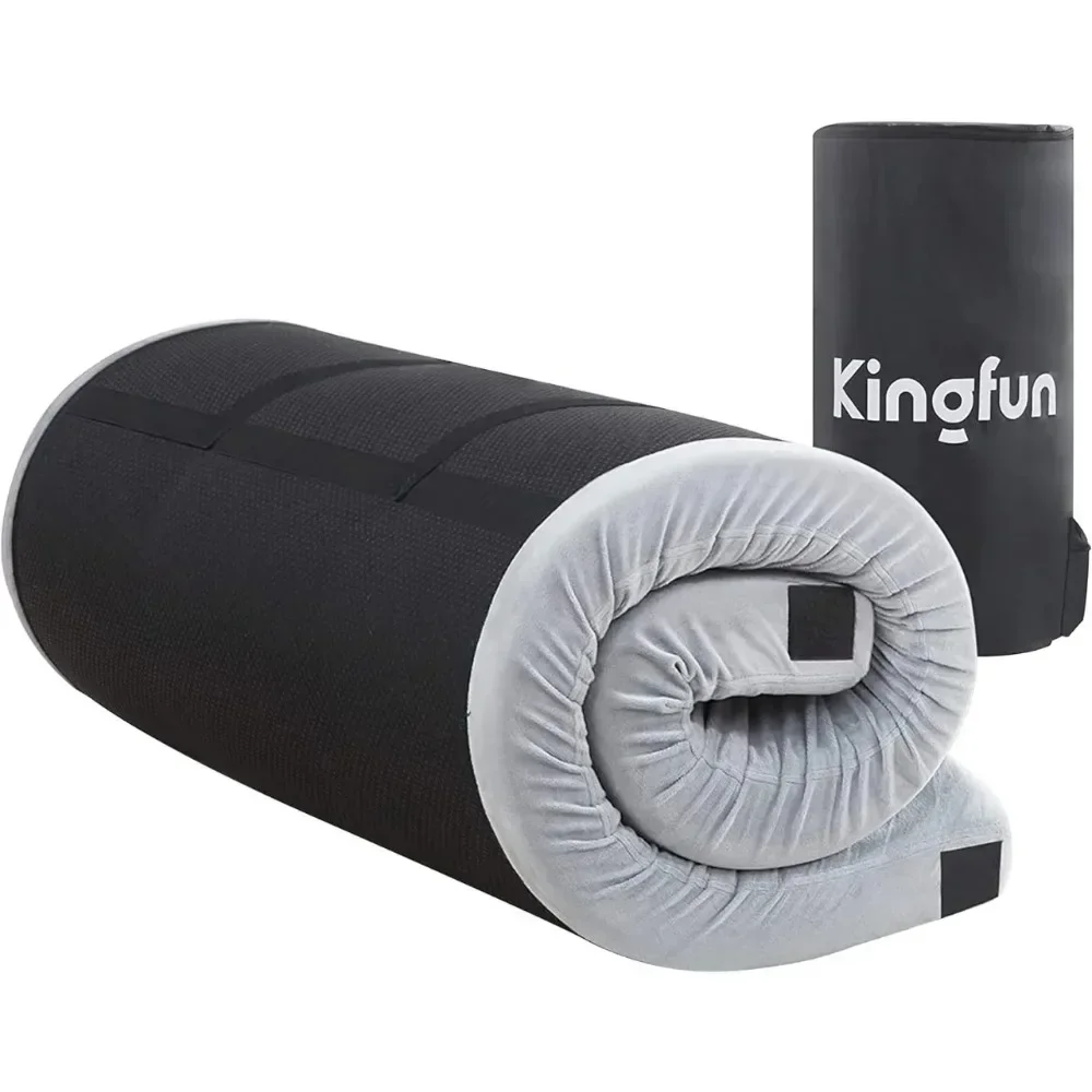 

A 3 Inch CertiPUR-US Memory Foam Camping Mattress, Waterproof Roll up Sleeping Pad for Adults, Comfortable Thick Floor