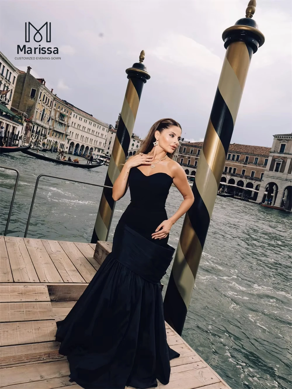 Marissa Off-shoulder op maat gemaakte gelegenheidsjurken voor speciale gelegenheden Elegante feestjurken 2025, op maat gemaakte A-lijn satijnen gala