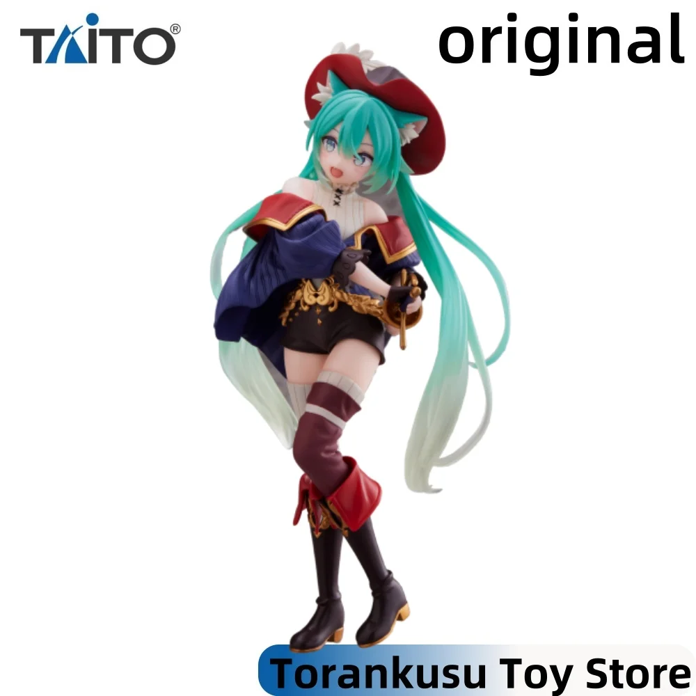 

TAITO Hatsune Miku Anime MIKU Puss in Boots Action Figures Model Figurine Original Figuarts Decoration Collection Toys