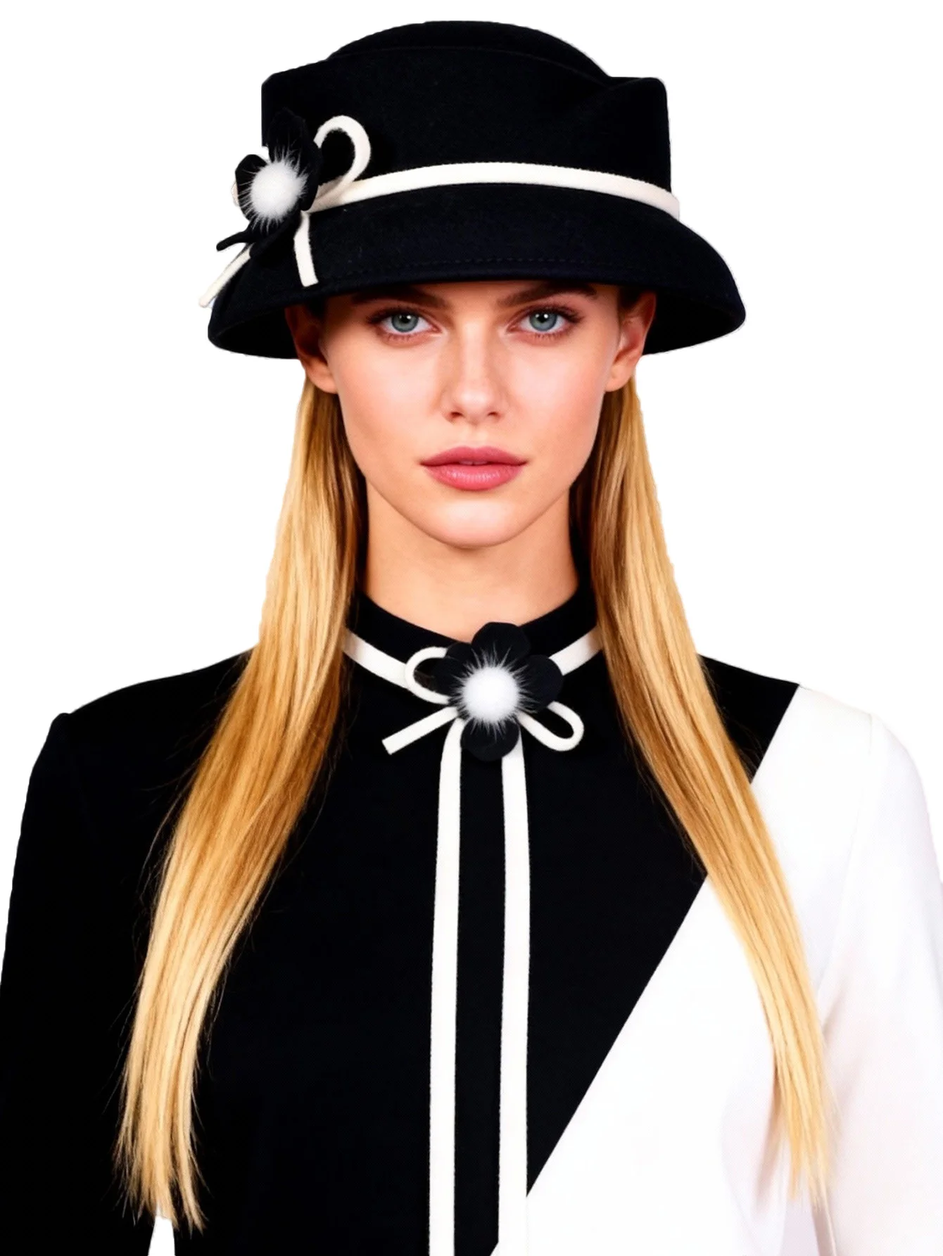 Women's Wool Felt Bowler Hat With Flower Bowknot Formal Church Wedding Cloche Hats Cocktail Tea Party Dress Cap 2026 Elegant